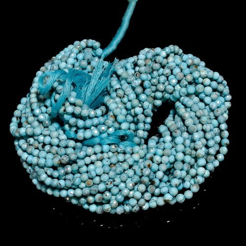 Natural larimar gemstone round - gemstone,